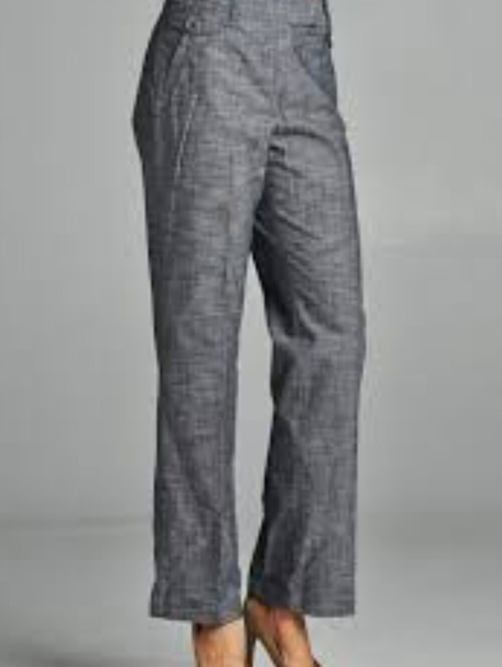 Larry Levine Wide-Leg Pants in Dark Blue Denim